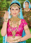 Pink Colour Traditional Designer Chokar And Long Necklace Bridal Set Collection 339